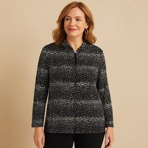 Sparkly Modest‎ Top Mother Of The Bride Animal Print Sequin New Years Party Top